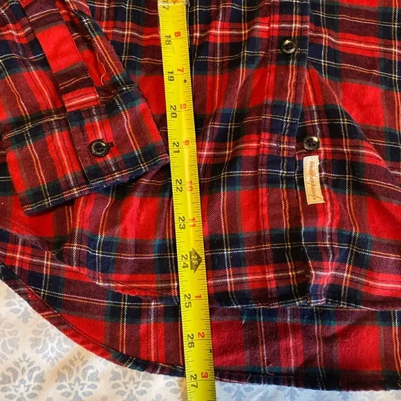 Weatherproof Vintage Women’s Flannel Button Down Shirt Medium Red Blue/Green - Picture 8 of 10